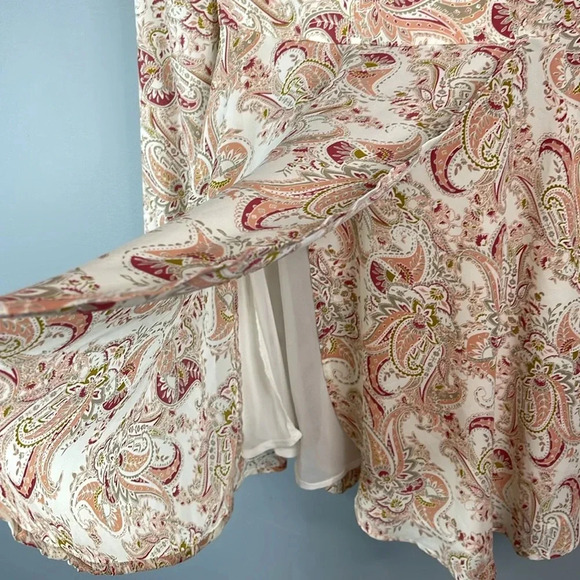 FOREVER 21 NWT Floral Paisley Print Chiffon Faux Wrap Dress Resort Collection S - Picture 8 of 14